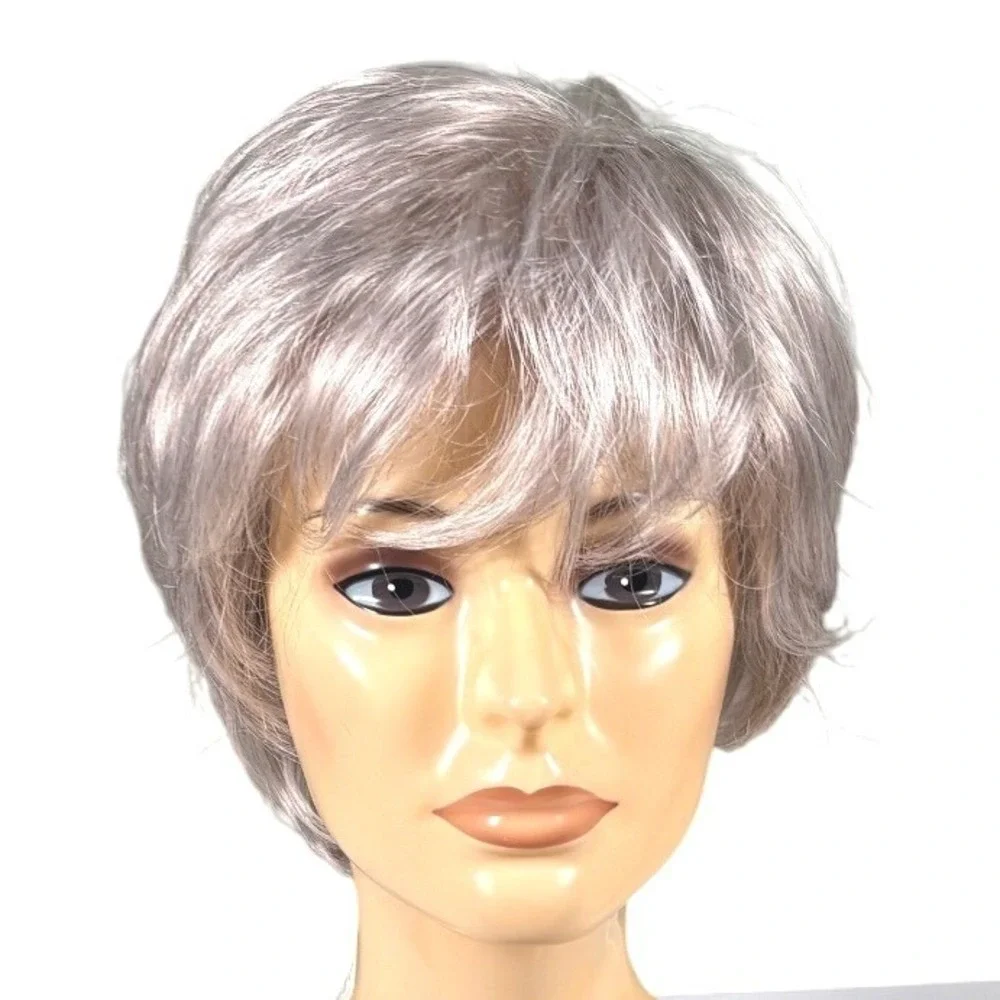 Henry Margu Iris Synthetic Wig Short Straight Grey‎ with Brown Highlights 56 NWT
